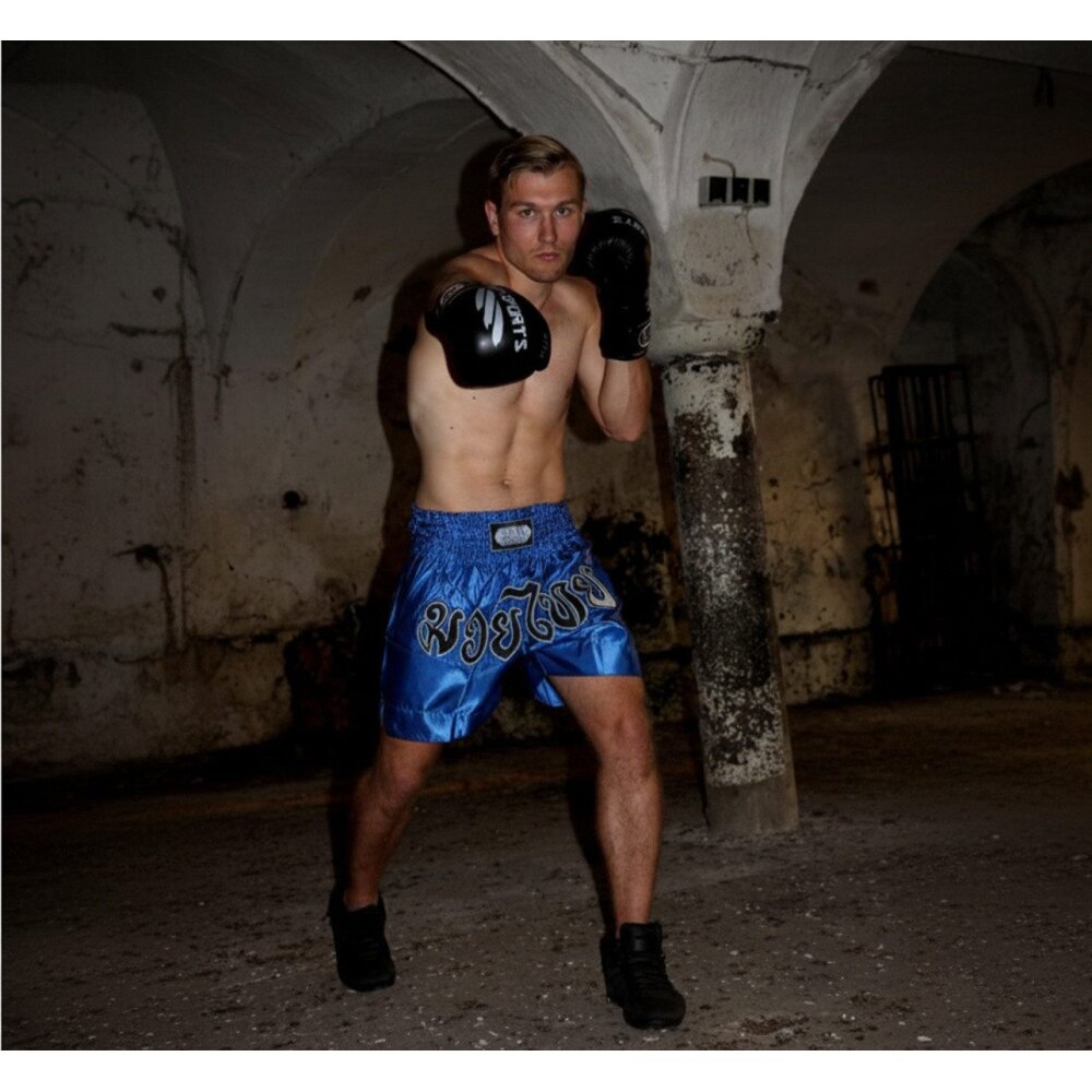 Remy Thaiboxhose blau/schwarz S