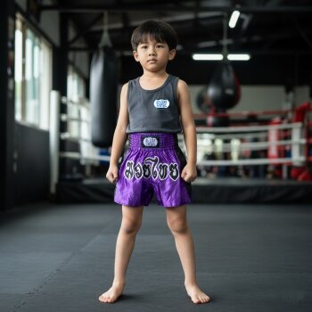 Remy Thaiboxhose lila / schwarz  XXS - XXL