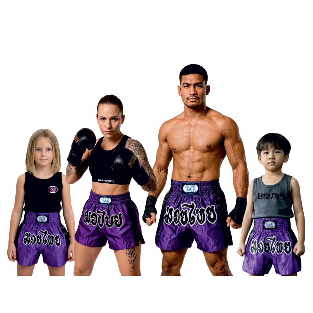 Remy Thaiboxhose lila / schwarz  XXS - XXL