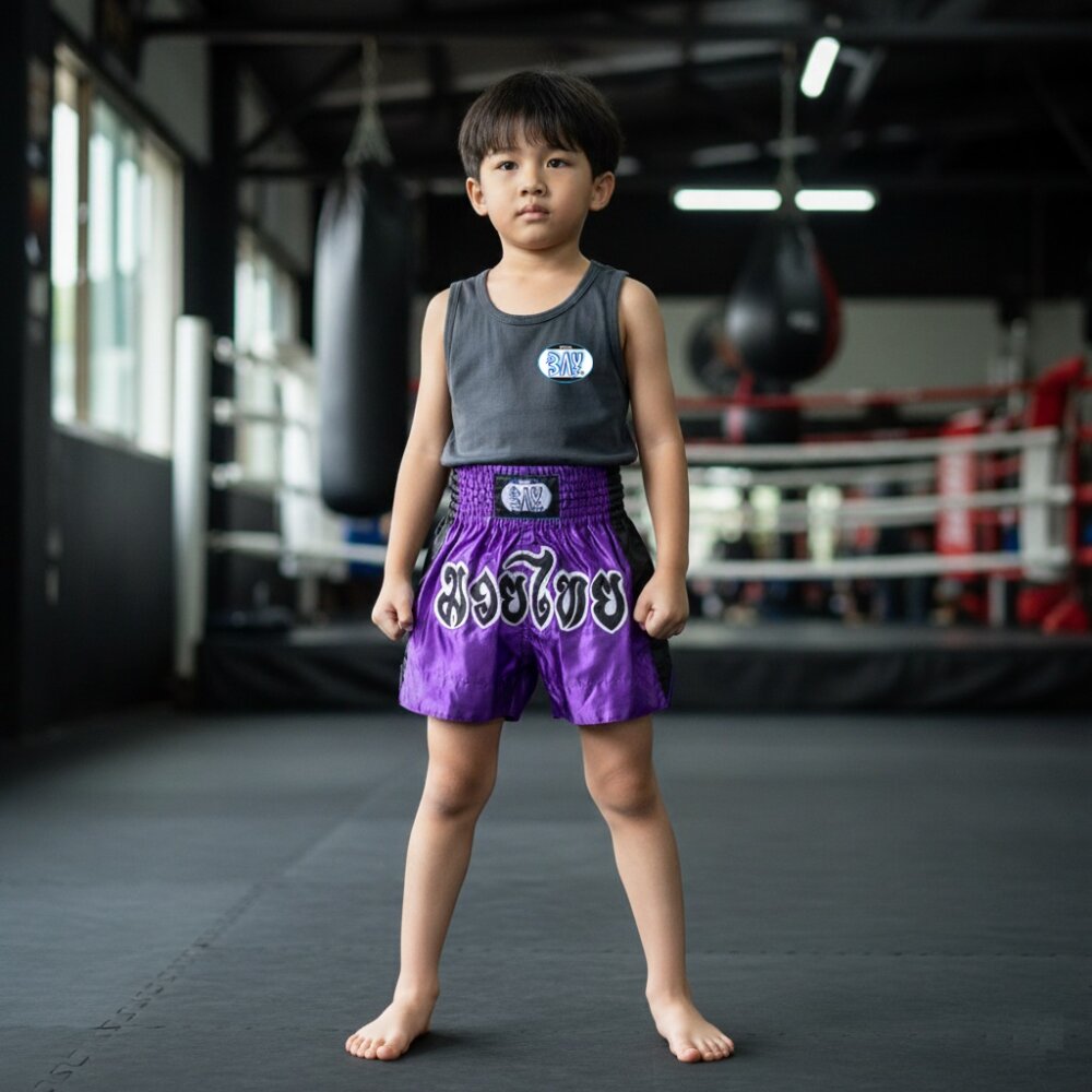 Remy Thaiboxhose lila / schwarz XXS