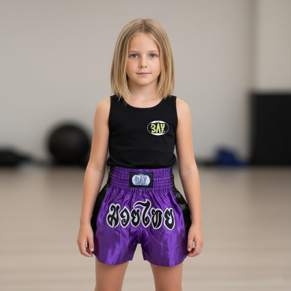 Remy Thaiboxhose lila / schwarz XXS