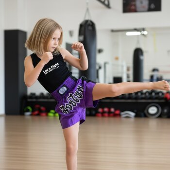 Remy Thaiboxhose lila / schwarz S