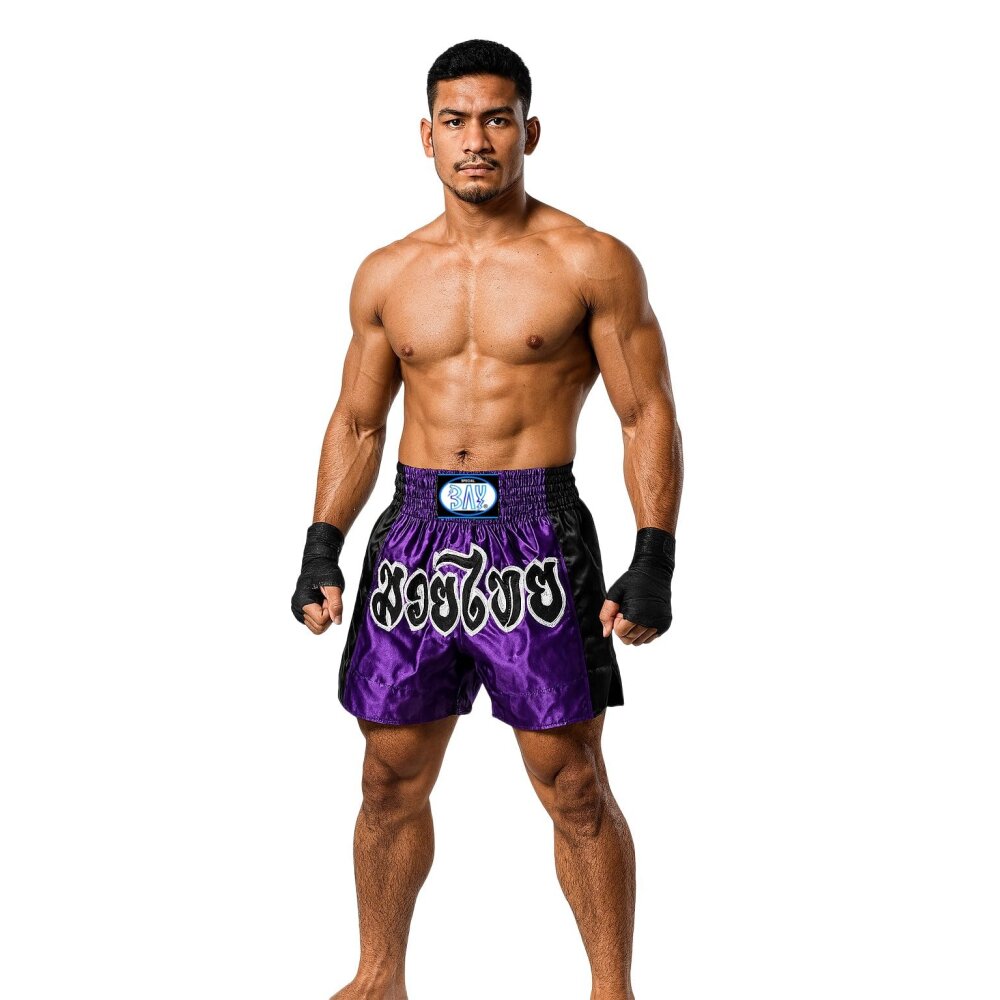 Remy Thaiboxhose lila / schwarz M