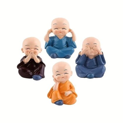 4 St&uuml;ck Set Shaolin Buddha Kung Fu M&ouml;nche Budo Figur Deko