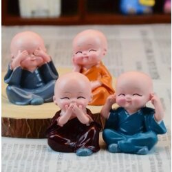 4 St&uuml;ck Set Shaolin Buddha Kung Fu M&ouml;nche Budo Figur Deko