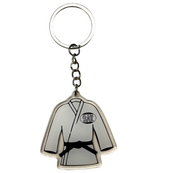 BAY Mini Karate Anzug Jacke weiß Schlüsselanhänger Anhänger aus Acryl 2D
