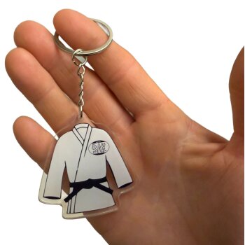 BAY Mini Karate Anzug Jacke weiß Schlüsselanhänger Anhänger aus Acryl 2D