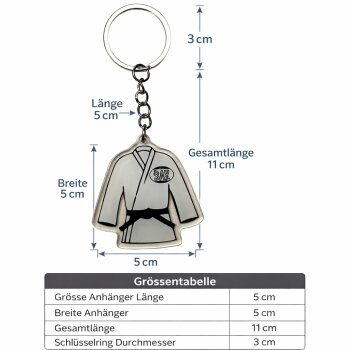 BAY Mini Karate Anzug Jacke weiß Schlüsselanhänger Anhänger aus Acryl 2D