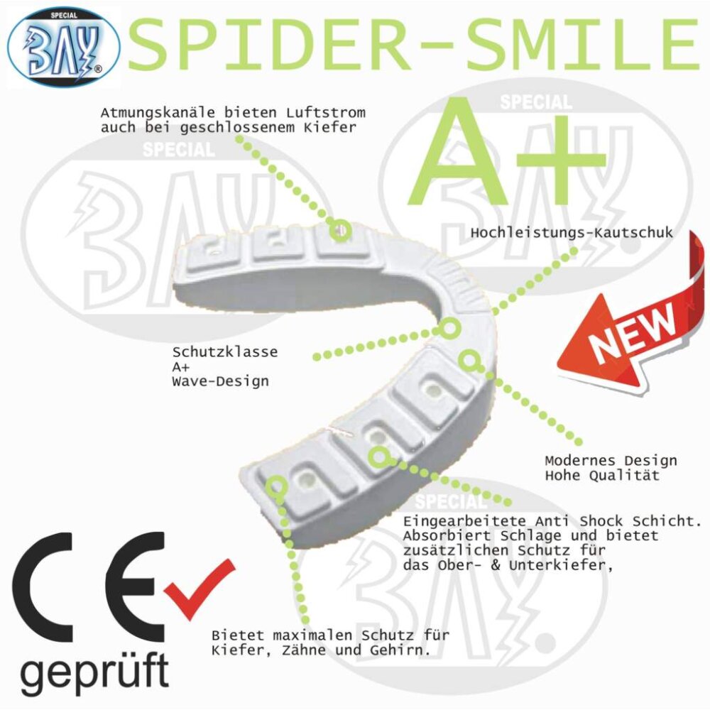 20 Jahre Jubel Rabatt - Zahnschutz Spinne Spider Smile   - Farben Kinder Erwachsene