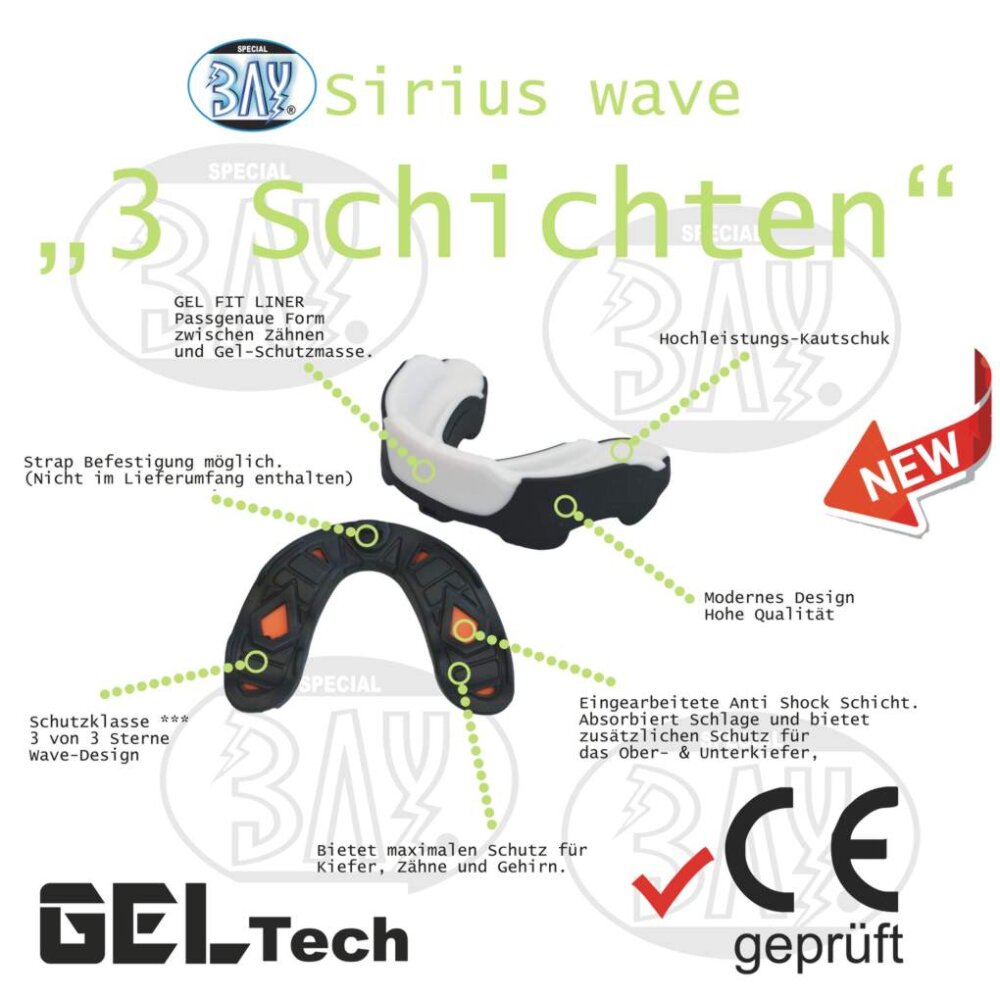 20 Jahre Jubel Angebot - Zahnschutz Sirius - schwarz/weiß