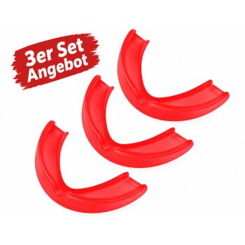 3er Set Zahnschutz rot Kinder bis ca. 12 Jahre