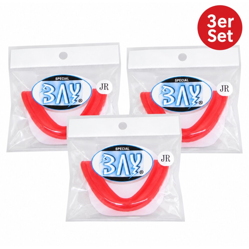 3er Set Zahnschutz rot Kinder bis ca. 12 Jahre
