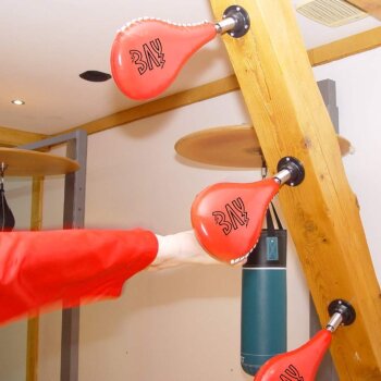 Fun Speed Ball Wand-Schlagmitt mit Feder - schwarz rot schwarz