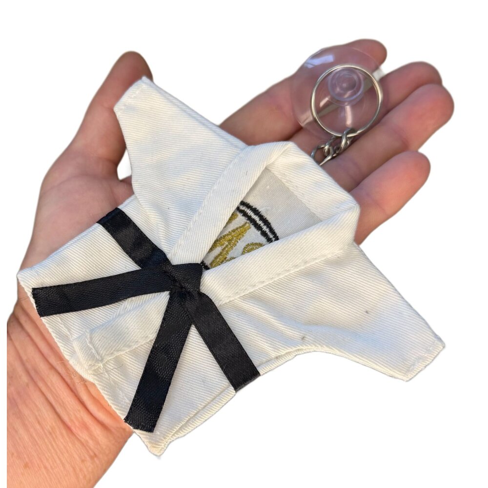 Mini Karate Jacke 13 cm mit Saugnapf und Schlüsselanhänger