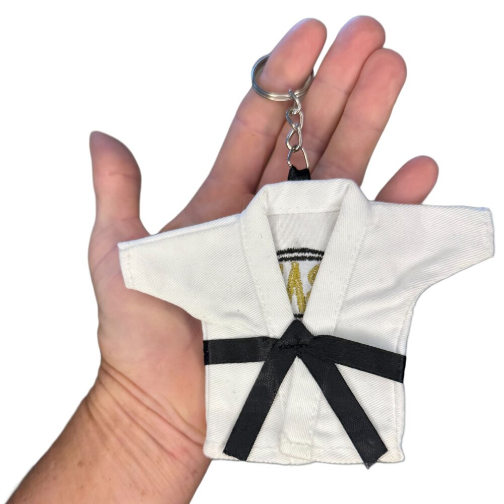 Mini Karate Jacke 13 cm mit Saugnapf und Schlüsselanhänger