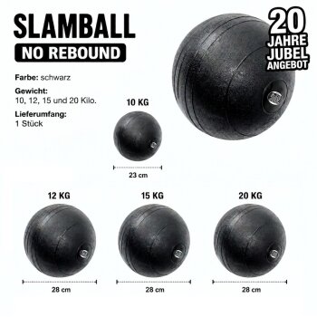 20 Jahre Jubel Angebot - Slamball mit Sandfüllung - Medizinball Ball Gummi
