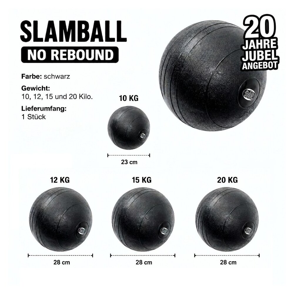 20 Jahre Jubel Angebot - Slamball mit Sandfüllung - Medizinball Ball Gummi