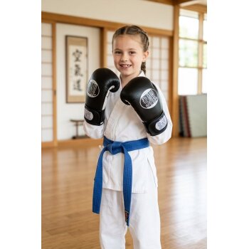 20 Jahre Jubel Angebot - Future Kids Warriors Kinder Boxhandschuhe Training Sparring schwarz/weiß  6 - 8 Unzen