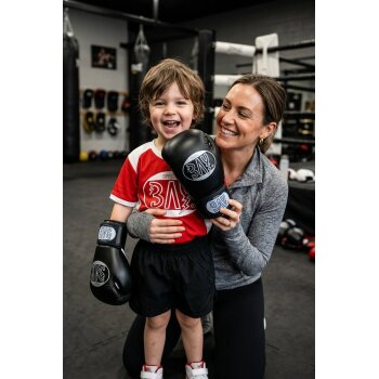 20 Jahre Jubel Angebot - Future Kids Warriors Kinder Boxhandschuhe Training Sparring schwarz/weiß  6 - 8 Unzen