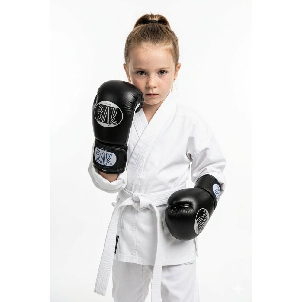 20 Jahre Jubel Angebot - Future Kids Warriors Kinder Boxhandschuhe Training Sparring schwarz/weiß  6 - 8 Unzen