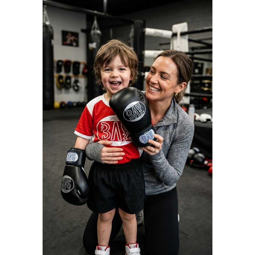 20 Jahre Jubel Angebot - Future Kids Warriors Kinder Boxhandschuhe Training Sparring schwarz/weiß  6 - 8 Unzen