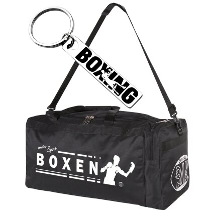Boxen Sporttasche + Schlüsselanhänger GRATIS mein Sport schwarz 70 cm Taschen