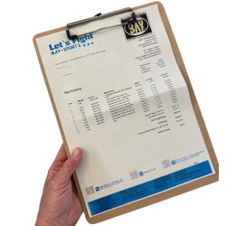 Klemmbrett mit Let&acute;s Fight Aufkleber A4 SCHN&Auml;PPCHENPREIS