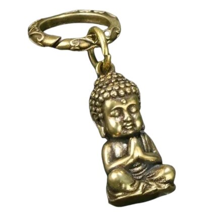 Buddha Figur Schl&uuml;sselanh&auml;nger Vintage Kupfer