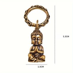 Buddha Figur Schl&uuml;sselanh&auml;nger Vintage Kupfer