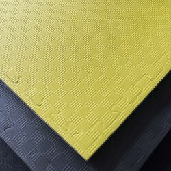 Matten Kampfsportmatten Double weiß / gelb 100x100x2cm