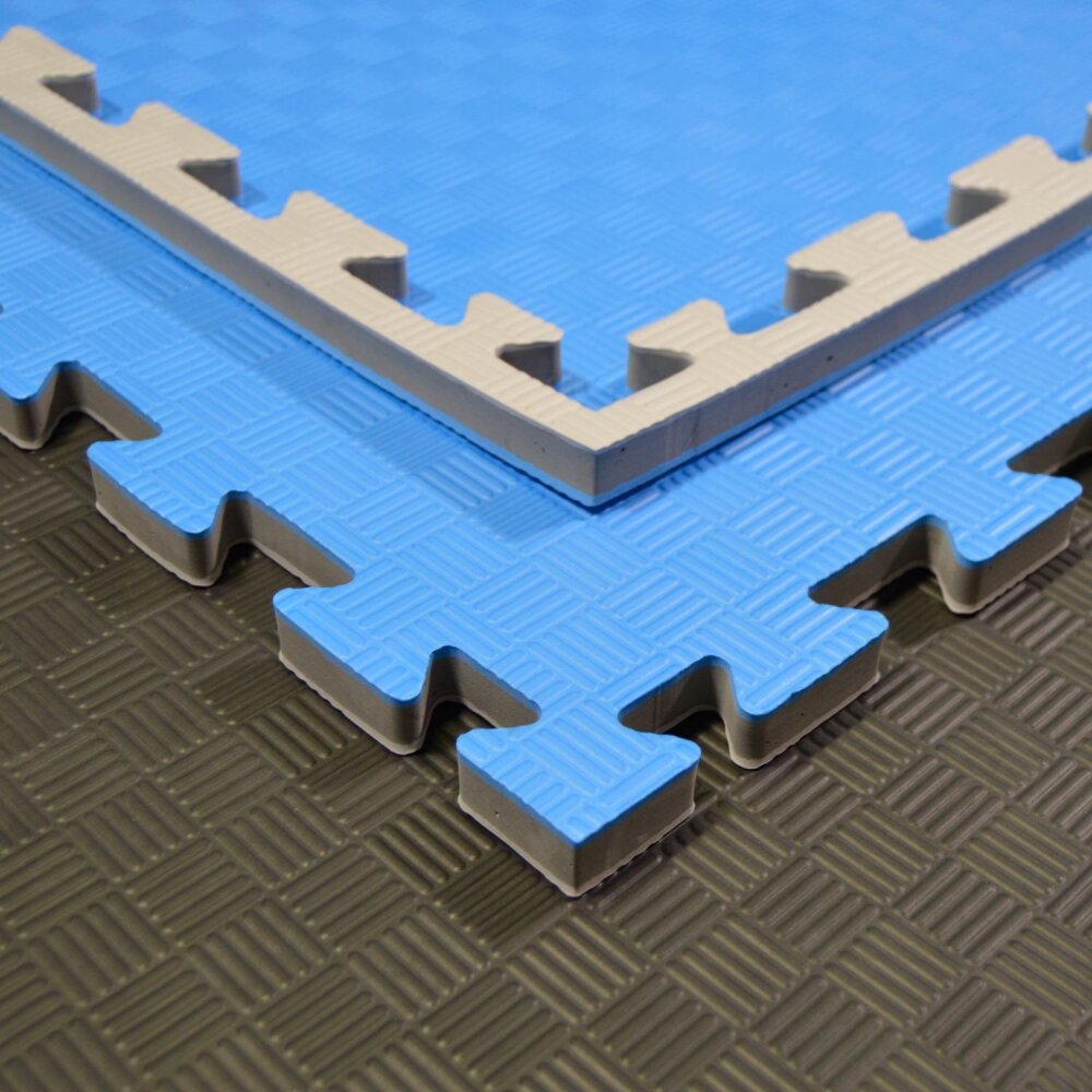 Matten Kampfsportmatten Double grau / blau 100x100x2cm