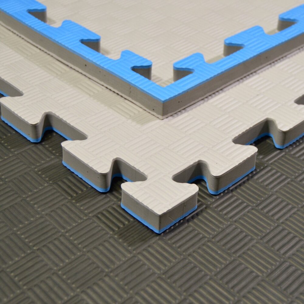 Matten Kampfsportmatten Double grau / blau 100x100x2cm