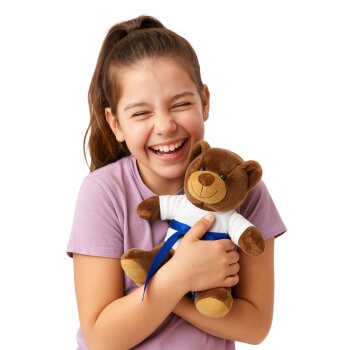 Baby Bay Teddybär mit Budogürtel in deiner Wunschfarbe 24 cm