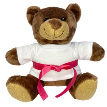 Baby Bay Teddybär mit Budogürtel in deiner Wunschfarbe 24 cm