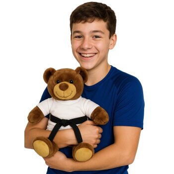 Baby Bay Teddybär mit Budogürtel in deiner Wunschfarbe 24 cm