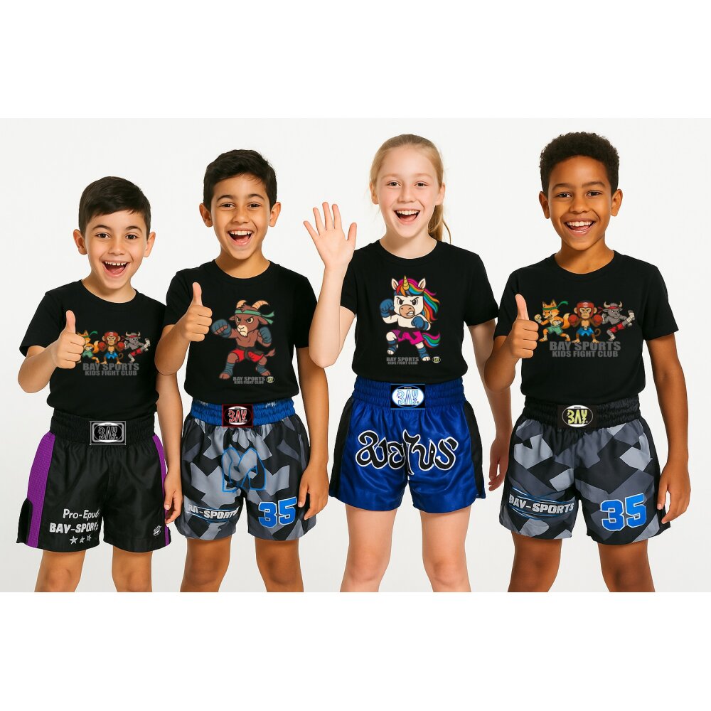 Kids Fight Club T-Shirt Einhorn - Power im Regenbogen für Kinder  schwarz  146