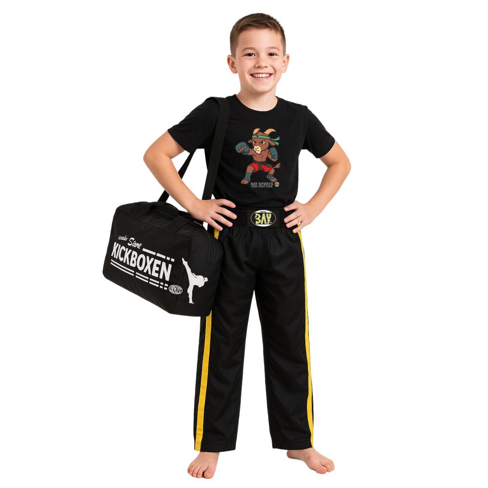Kids Fight Club T-Shirt Steinbock - K.O. Goat ist los für Kinder schwarz 116