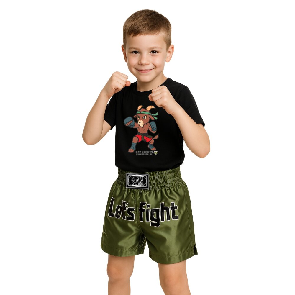 Kids Fight Club T-Shirt Steinbock - K.O. Goat ist los für Kinder schwarz 116