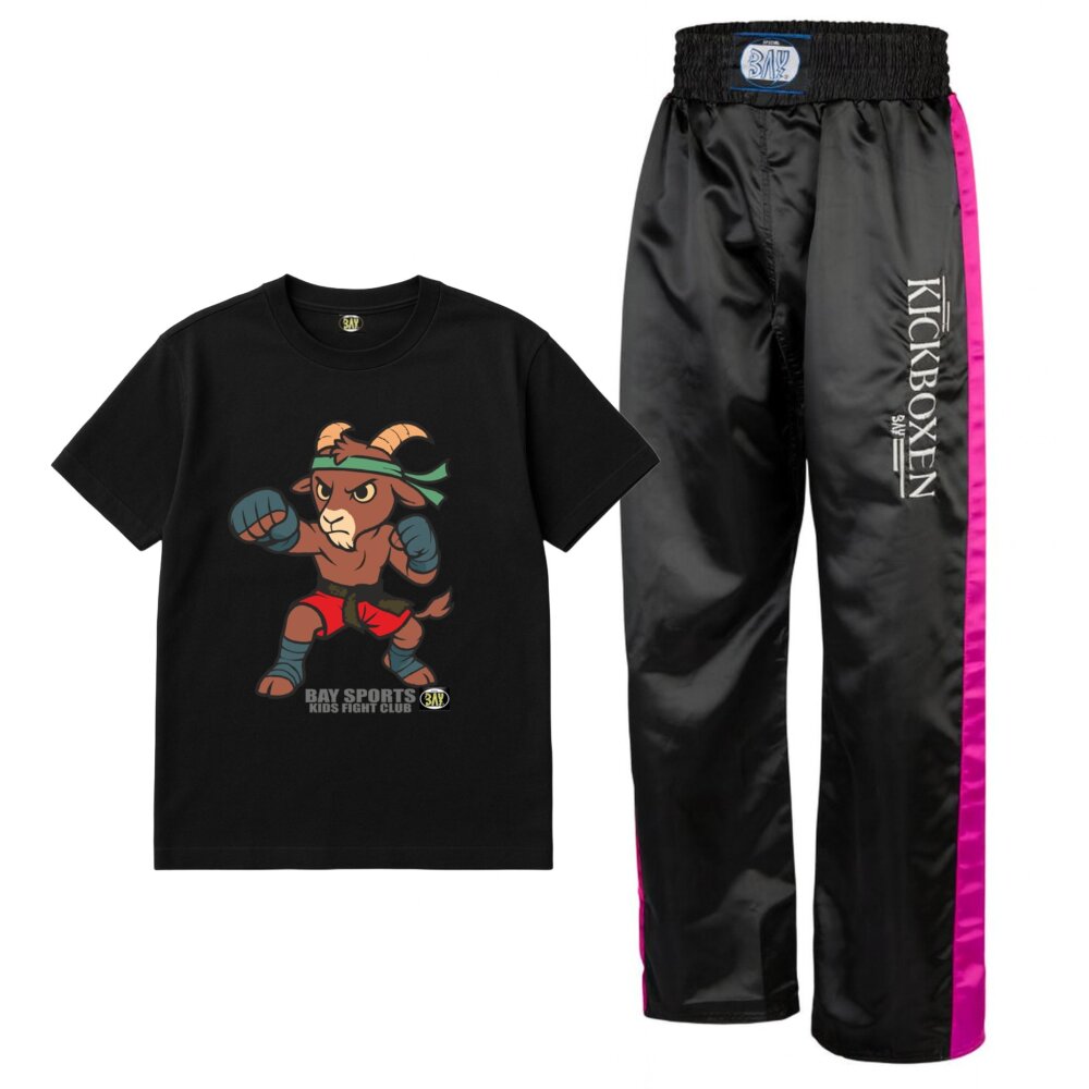 SET ANGEBOT Kids Fight Club T-Shirt Steinbock + Stick Kickboxhose
