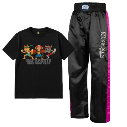 SET ANGEBOT Kids Fight Club T-Shirt Wild Fighter + Stick Kickboxhose