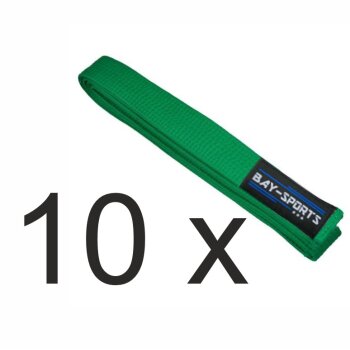 20 Jahre Jubel Angebot - 10 Stück Budogürtel Grün 160 cm - 350 cm freie Längenwahl Gemischt - Info per Mail