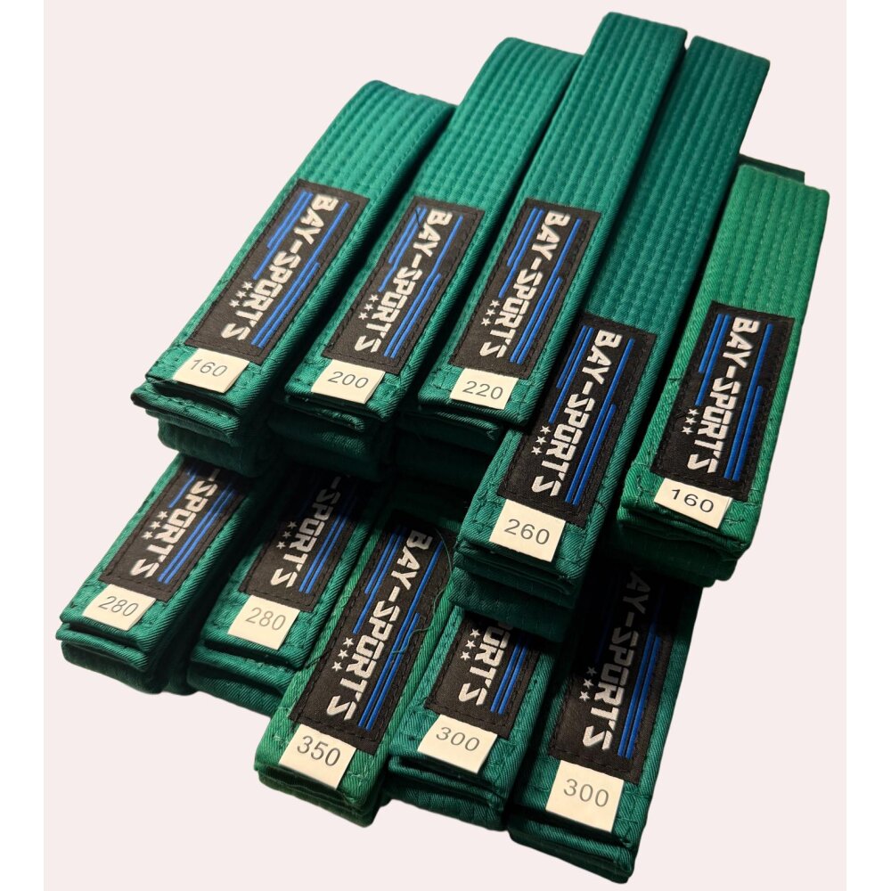 20 Jahre Jubel Angebot - 10 Stück Budogürtel Grün 160 cm - 350 cm freie Längenwahl Gemischt - Info per Mail