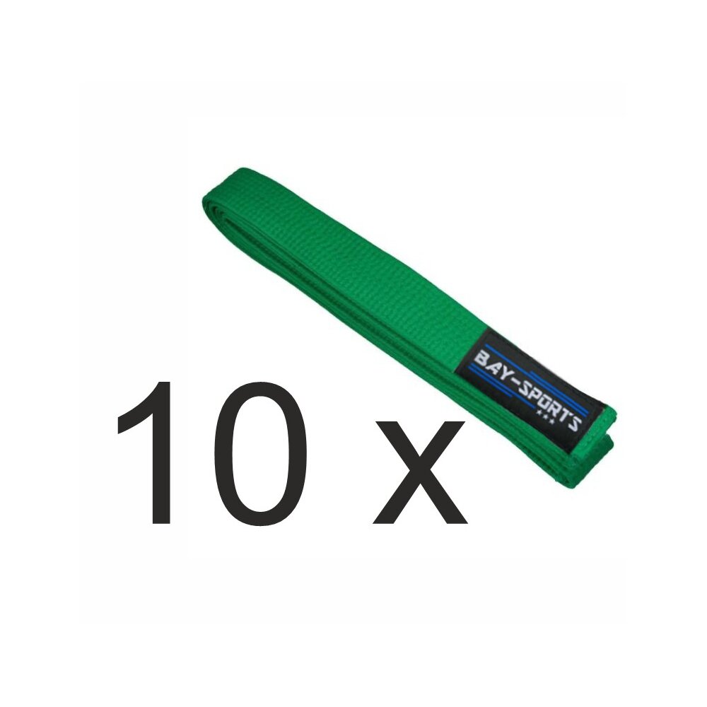 20 Jahre Jubel Angebot - 10 Stück Budogürtel Grün 160 cm - 350 cm freie Längenwahl Gemischt - Info per Mail