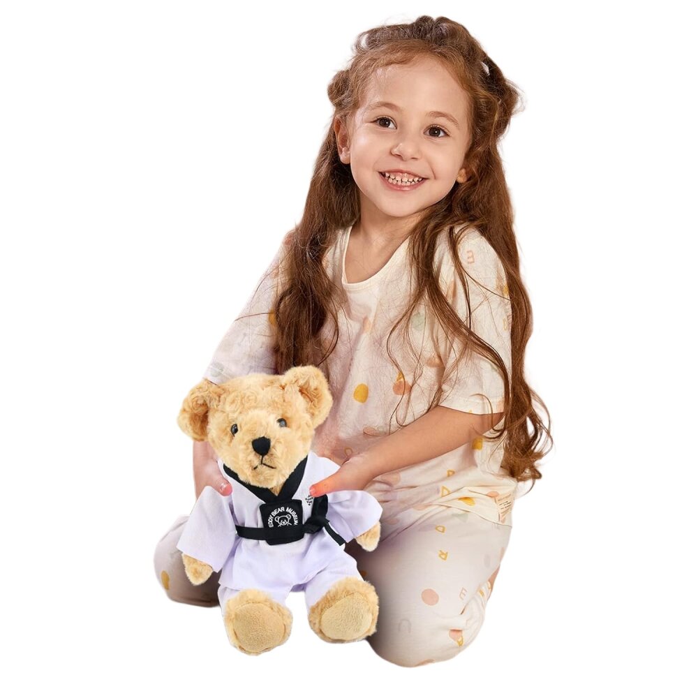Taekwondo Master Teddybär mit Budogürtel schwarz