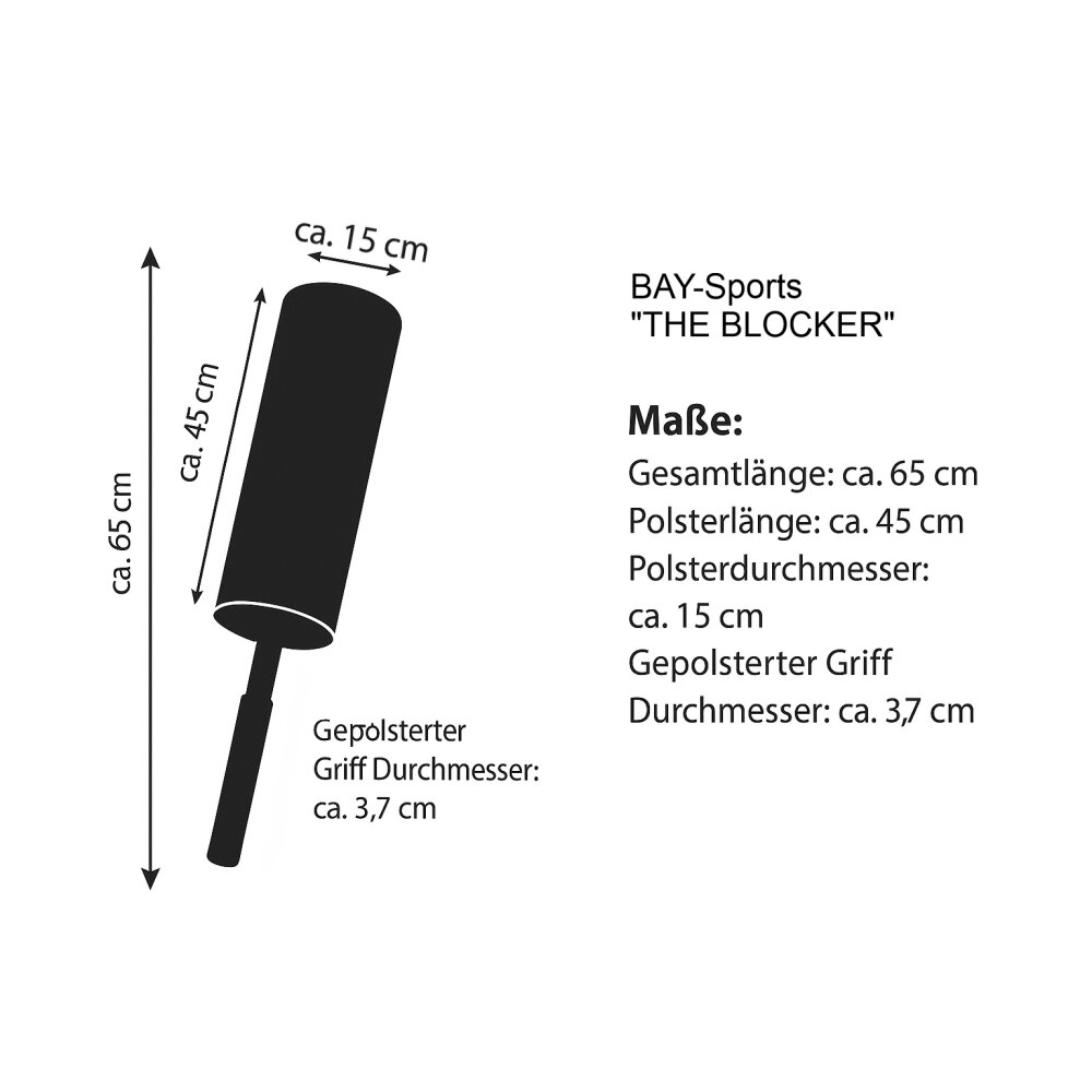SET The Blocker schwarz + rot Schlagstock Schaumstoff Polsterung 65 cm