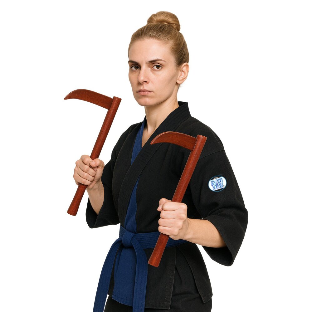 Kama  Echt Holz Halbmond Sichel Kamaki