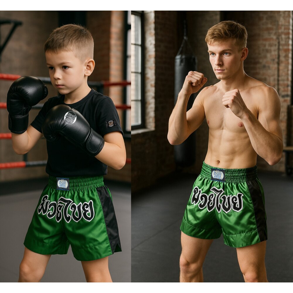 Remy Thaiboxhose grün/schwarz XS