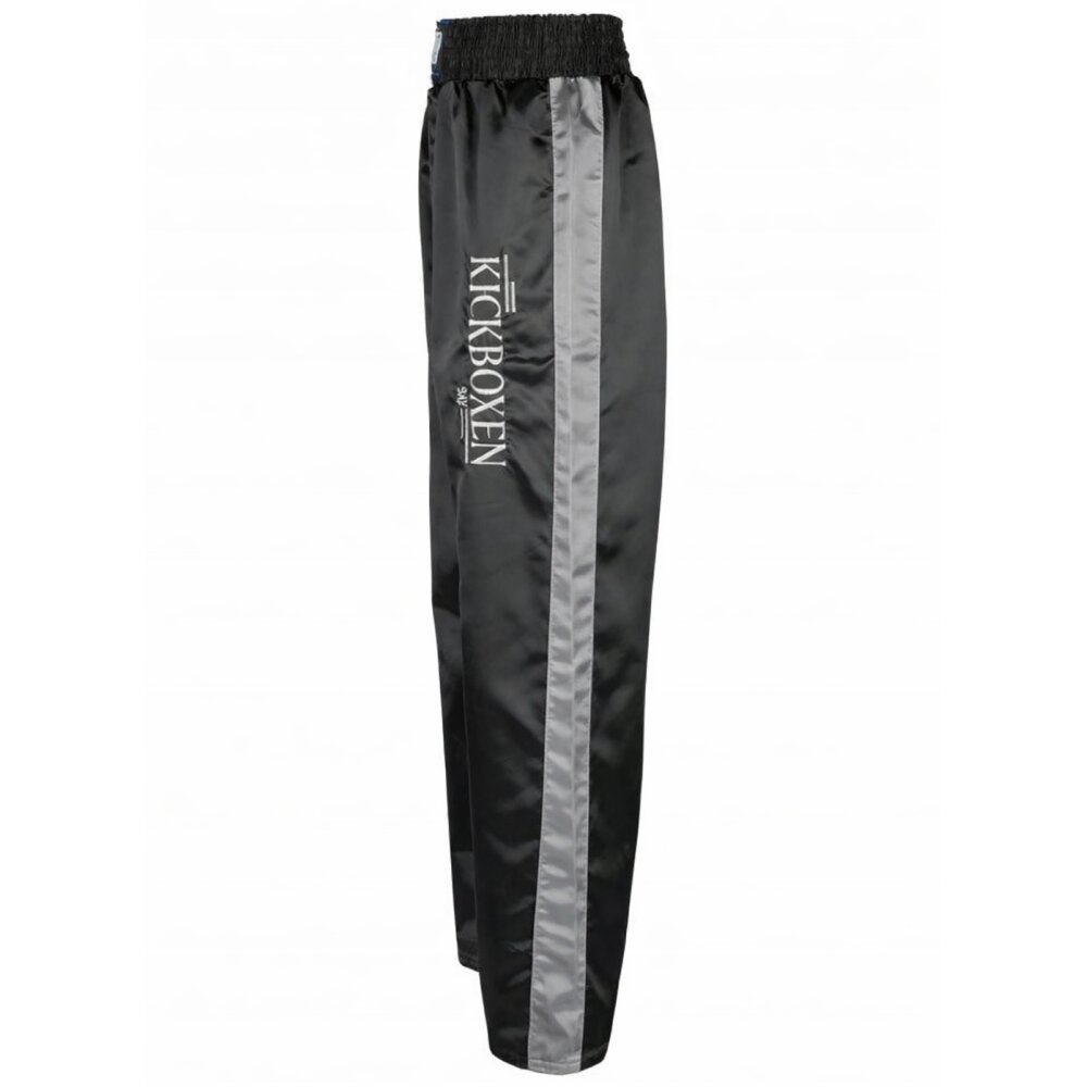 Stick Edition Kickboxhose schwarz / grau silber 4XS - XXL Kinder Erwachsene
