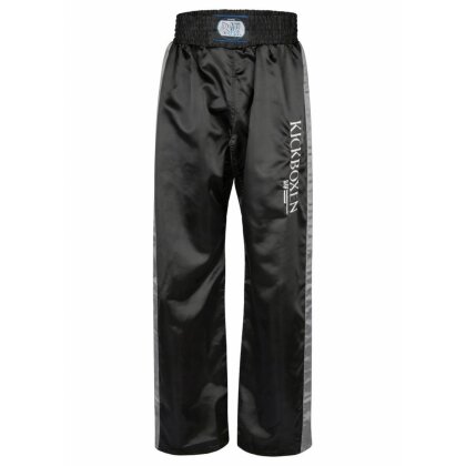 Stick Edition Kickboxhose schwarz / grau silber 140 (XXS)