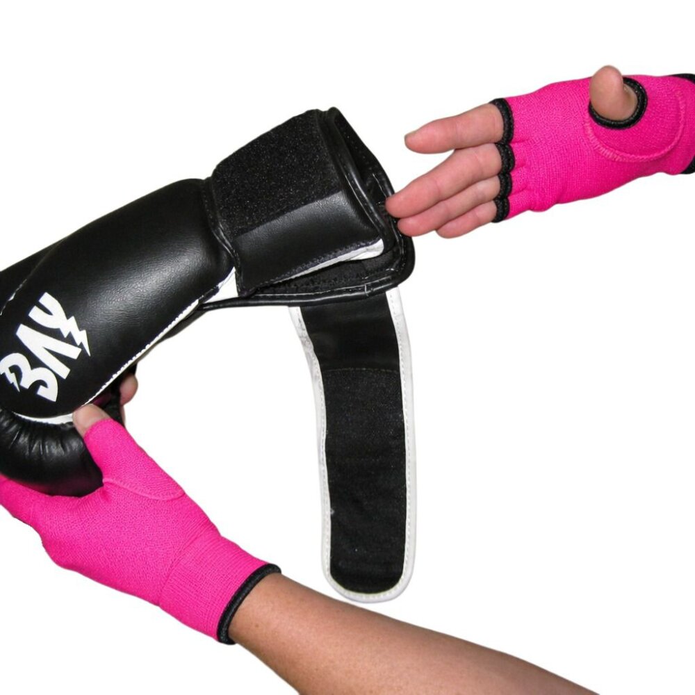Future Boxhandschuhe + GRATIS Schlupfbandagen schwarz/pink 10 Unzen Schlupfbandagen XS